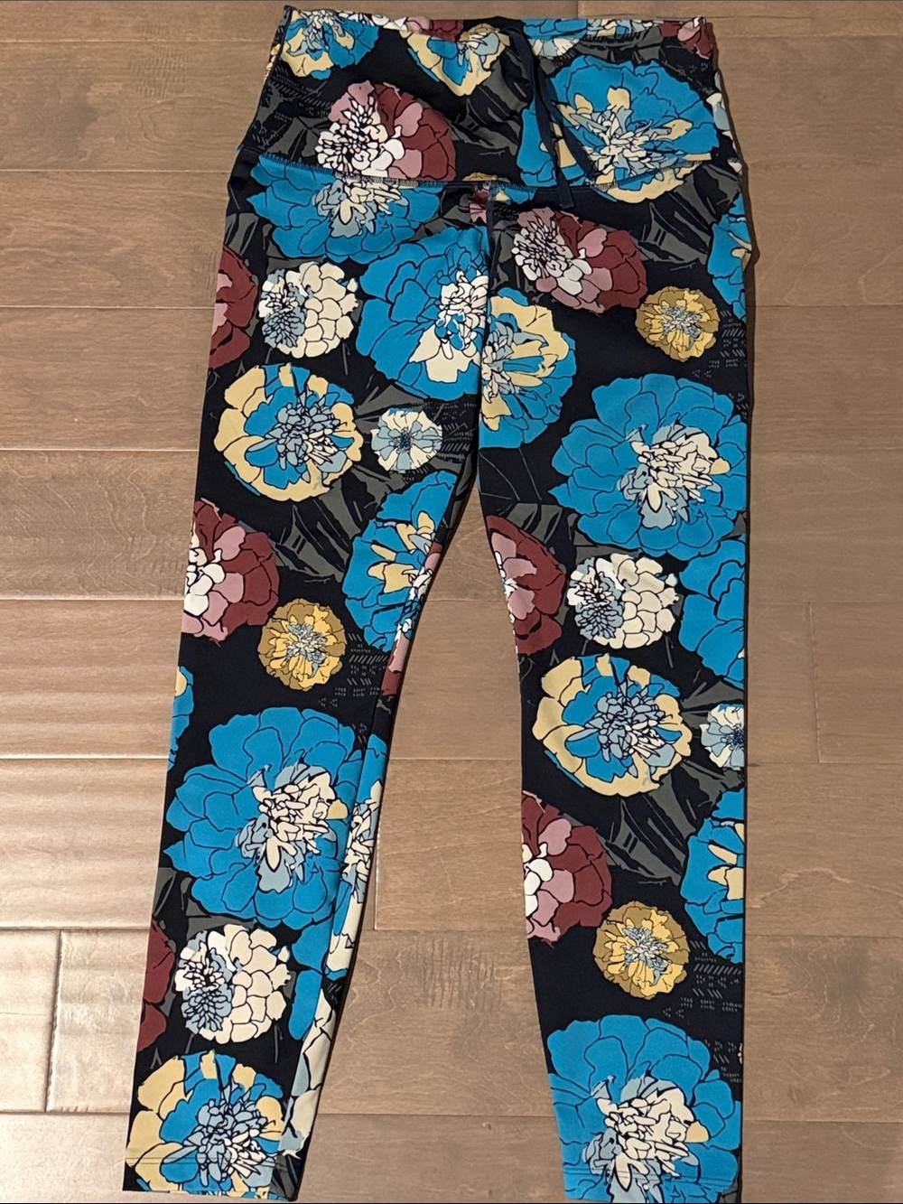 Women’s Floral Print Blue Leggings Pants